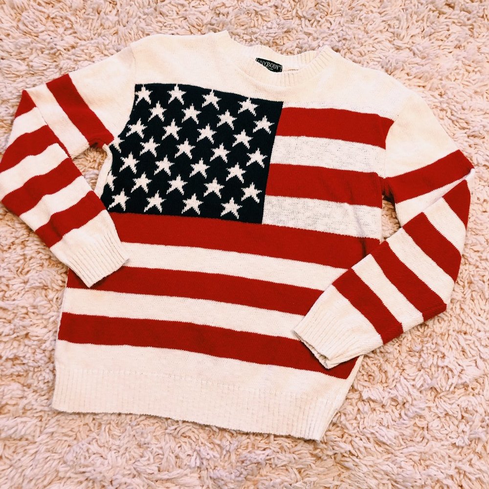 Anybody Light American Flag Star & Stripe Sweater - Picture 2 of 8